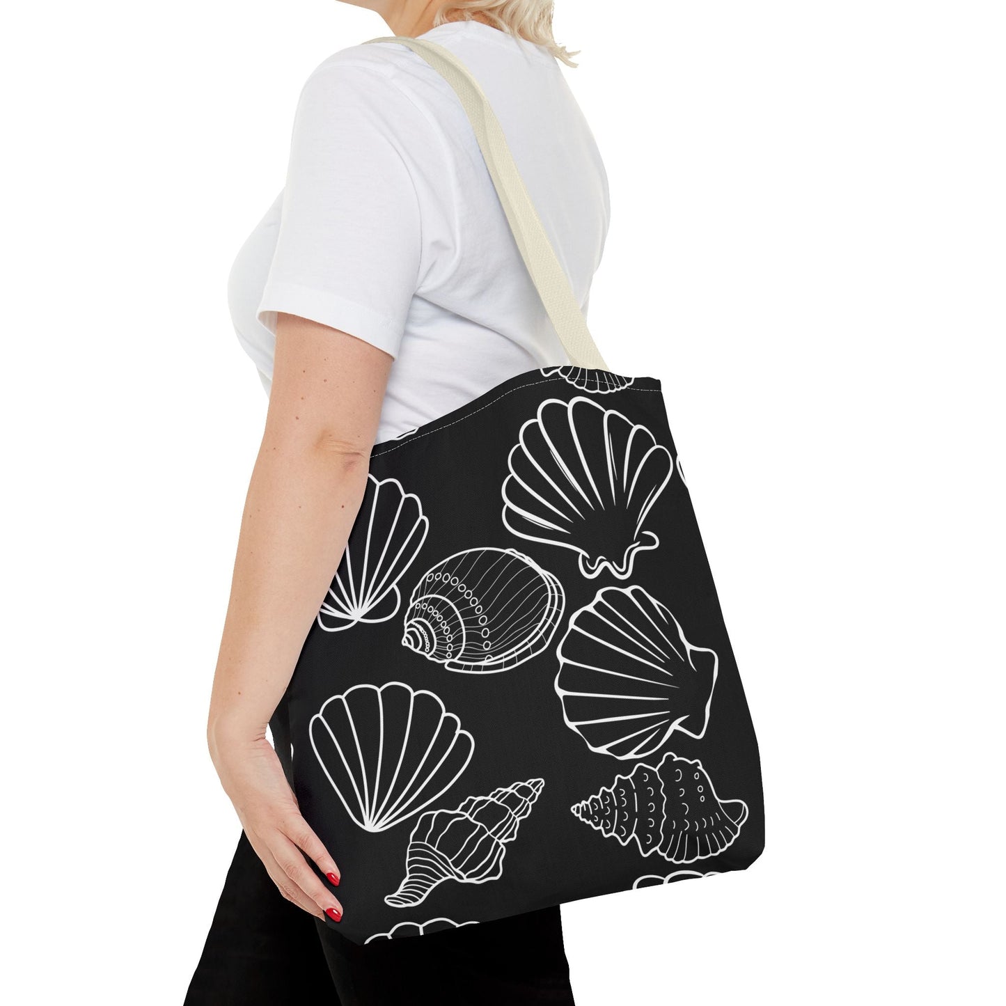 Elegant Shell Pattern Tote Bag - Perfect for Beach Days & Everyday Use