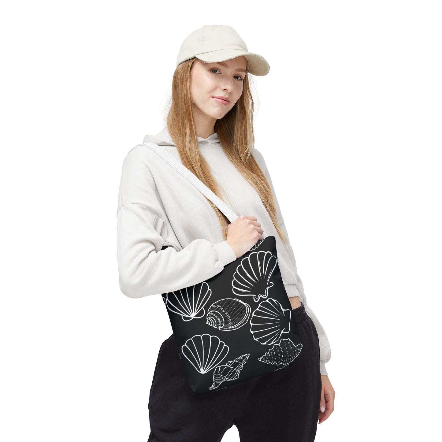 Elegant Shell Pattern Tote Bag - Perfect for Beach Days & Everyday Use