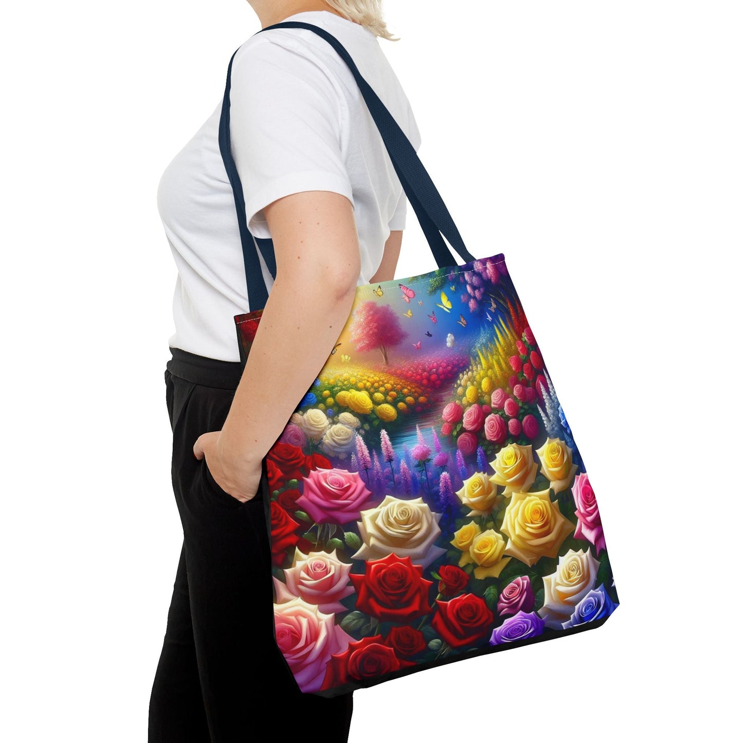 Vibrant Floral Tote Bag - Colorful Garden Design for Nature Lovers