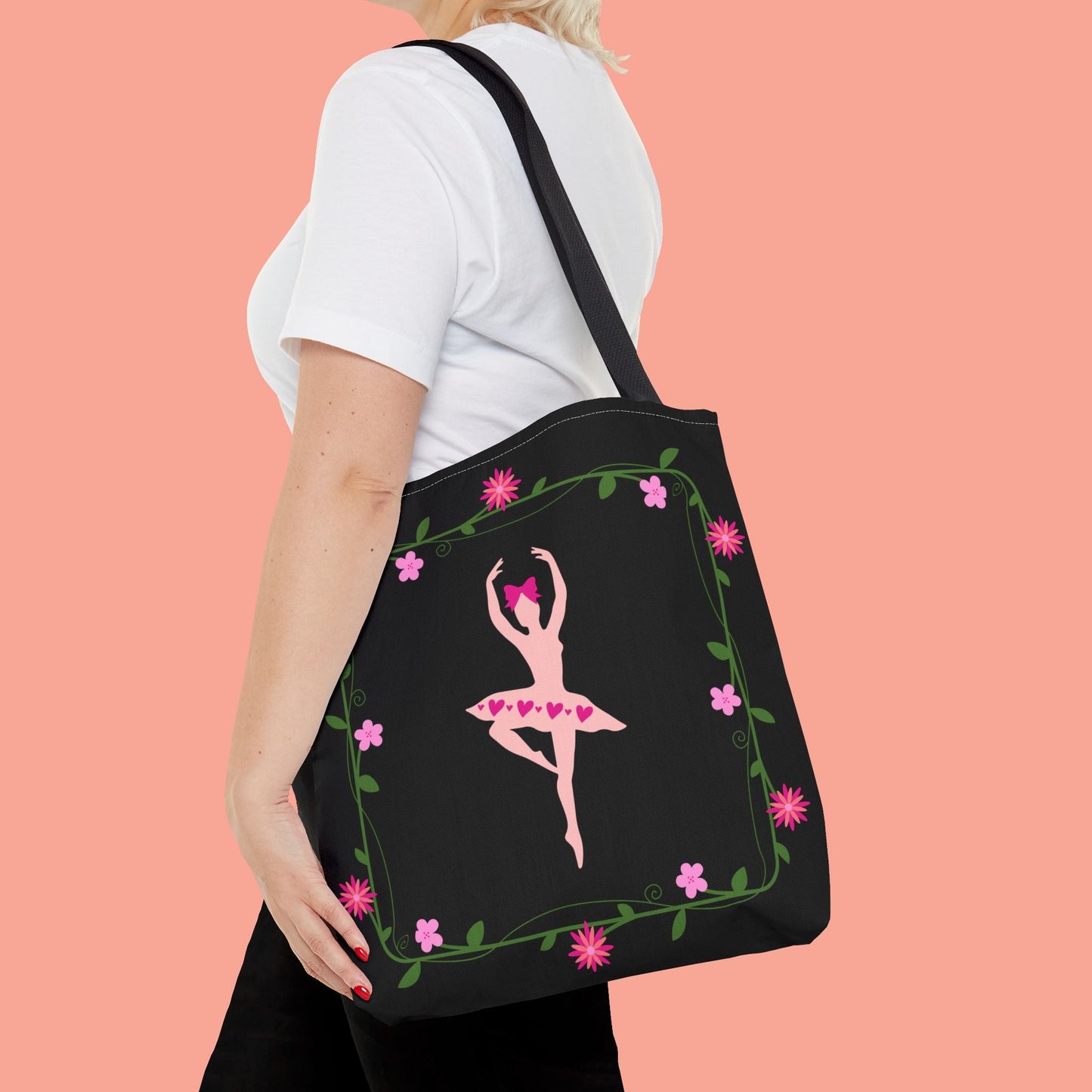 Ballet Dancer Floral Tote Bag - Elegant & Stylish Accessory for Dance Lovers