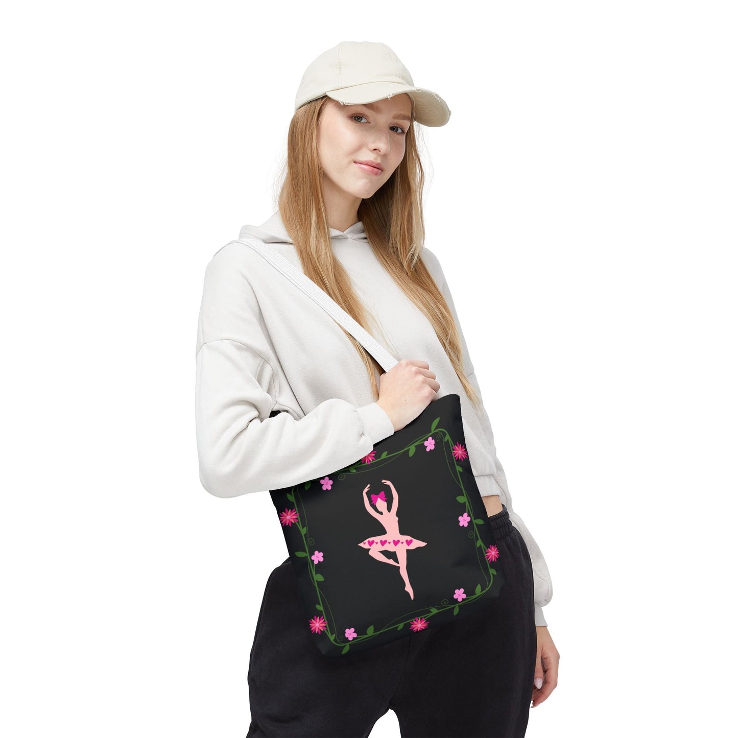 Ballet Dancer Floral Tote Bag - Elegant & Stylish Accessory for Dance Lovers