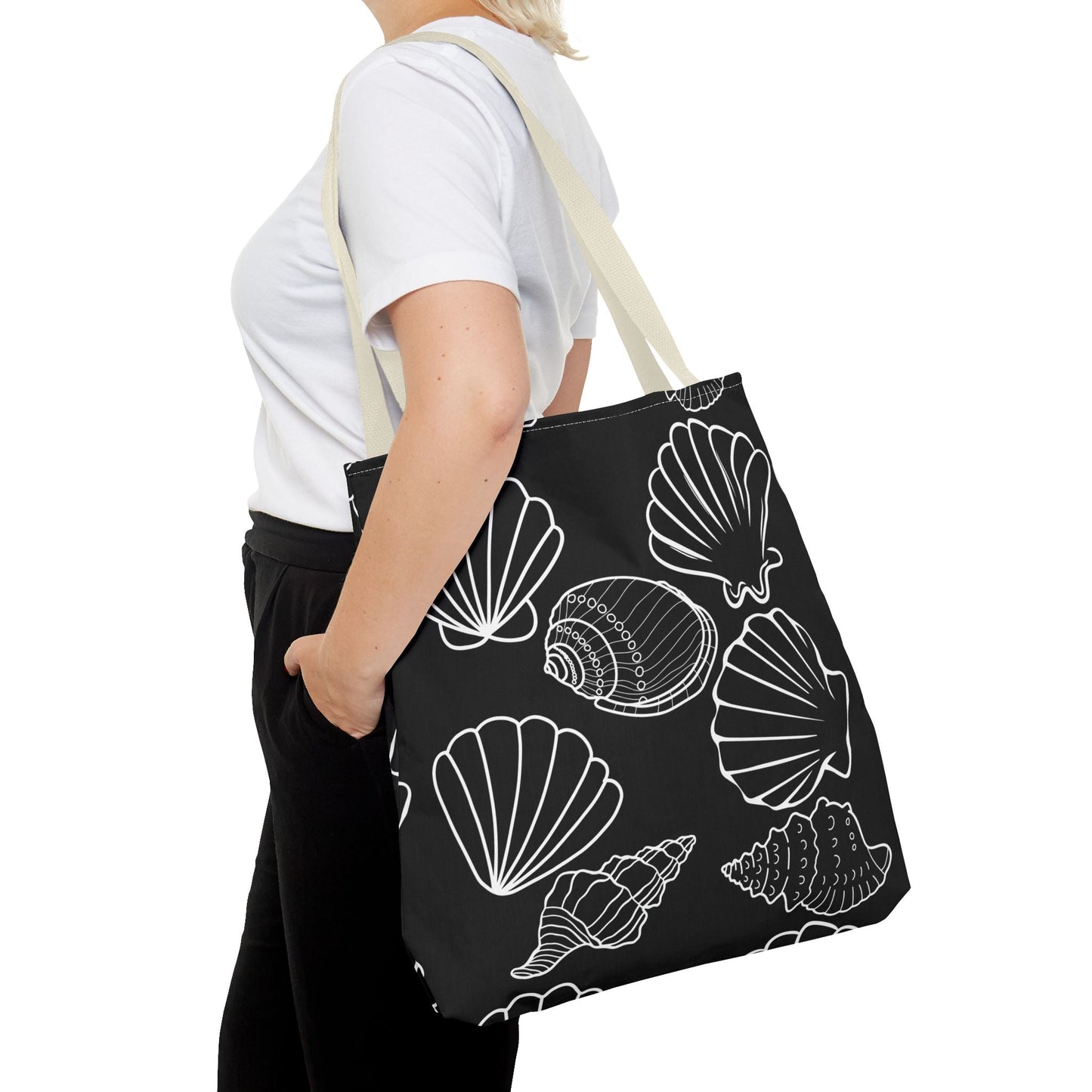 Elegant Shell Pattern Tote Bag - Perfect for Beach Days & Everyday Use