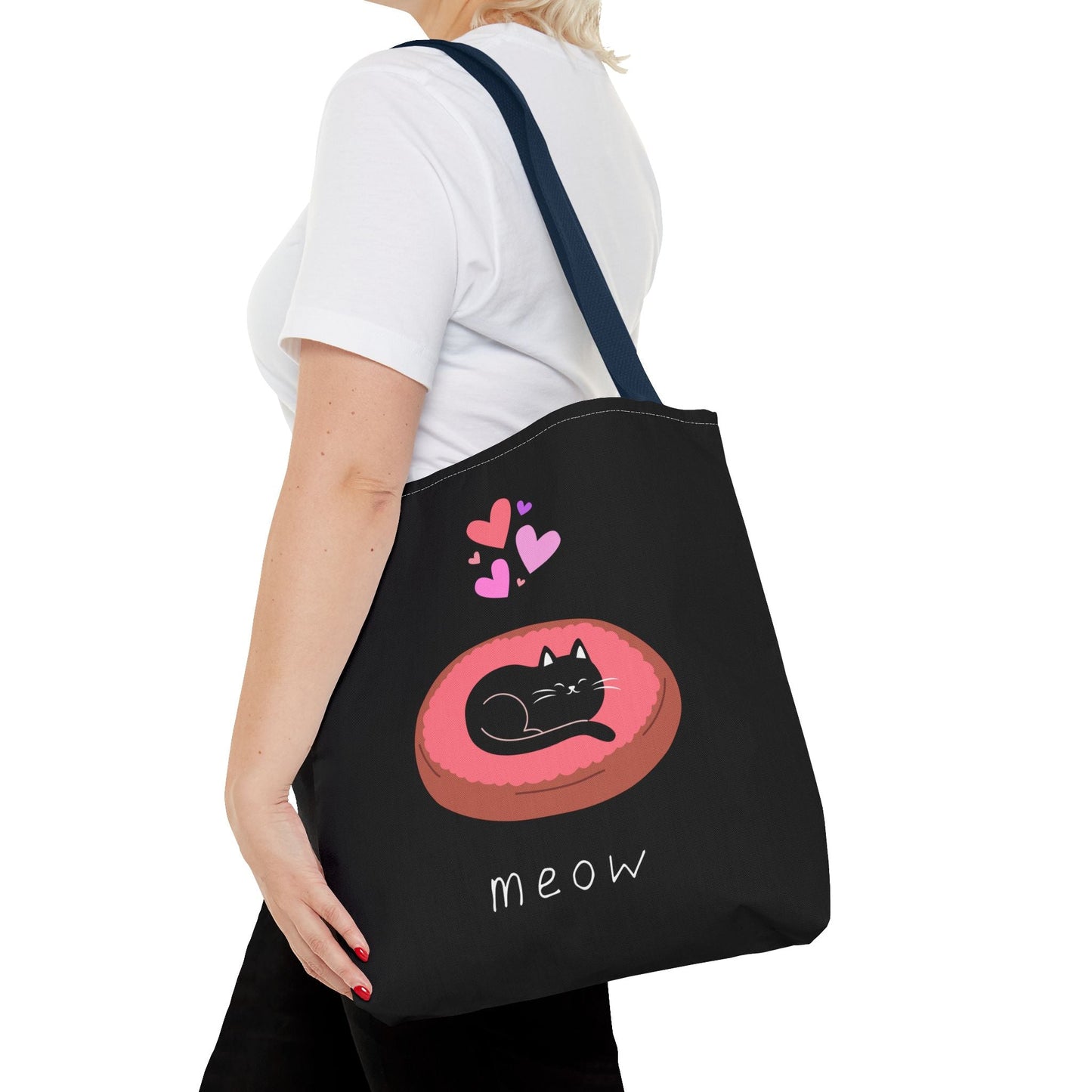 Cute Cat Tote Bag - 'Meow' Design for Cat Lovers