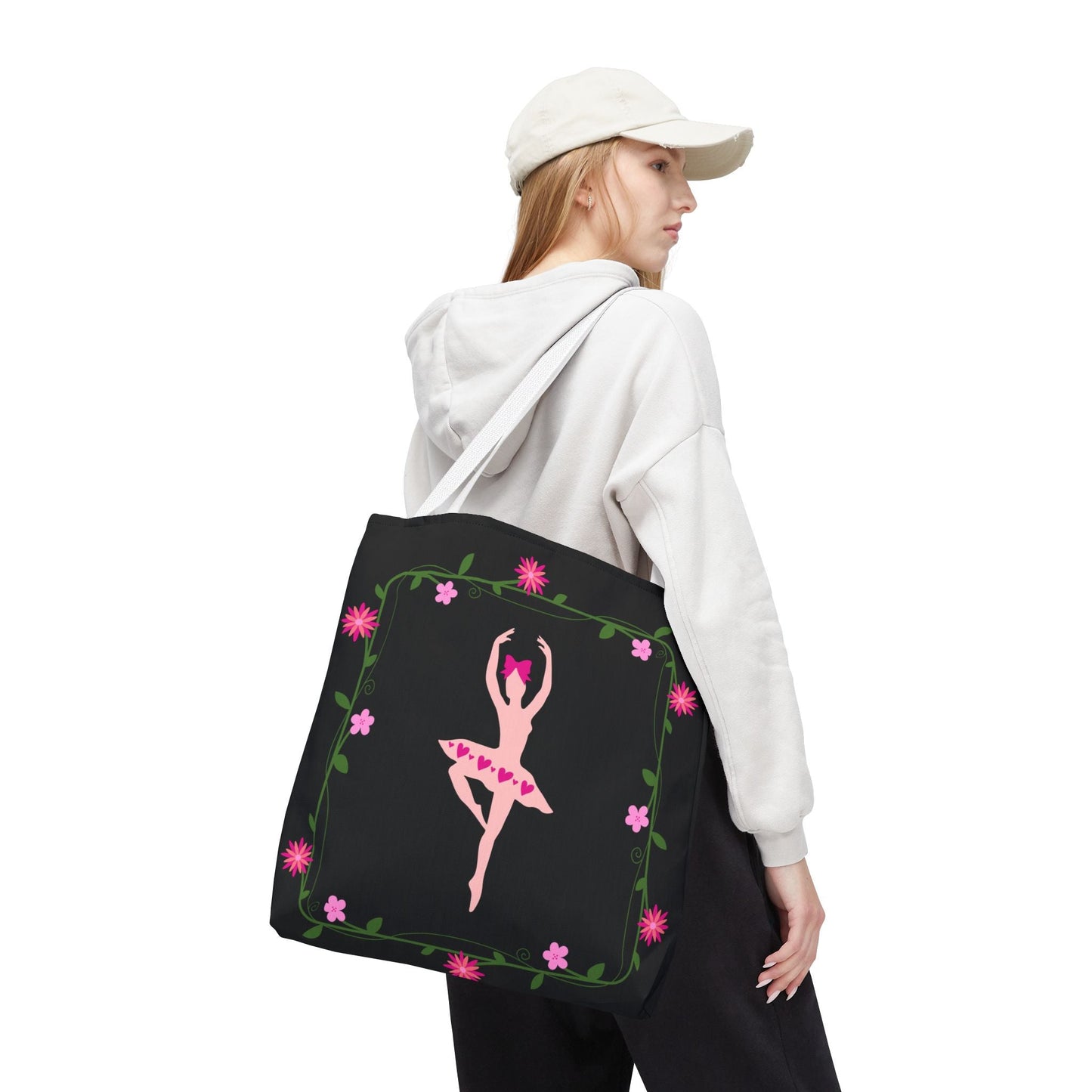 Ballet Dancer Floral Tote Bag - Elegant & Stylish Accessory for Dance Lovers