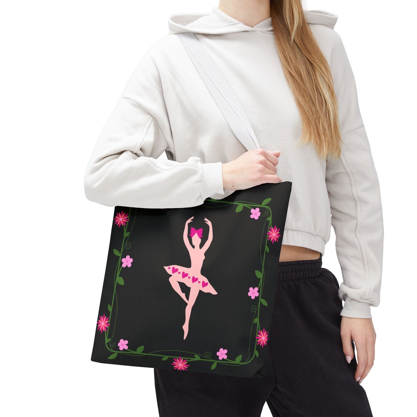 Ballet Dancer Floral Tote Bag - Elegant & Stylish Accessory for Dance Lovers