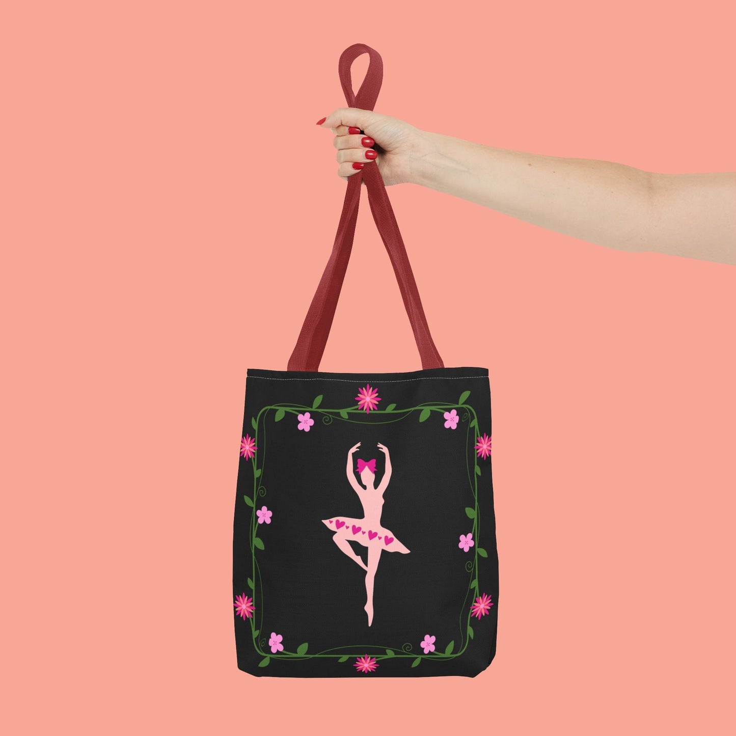 Ballet Dancer Floral Tote Bag - Elegant & Stylish Accessory for Dance Lovers