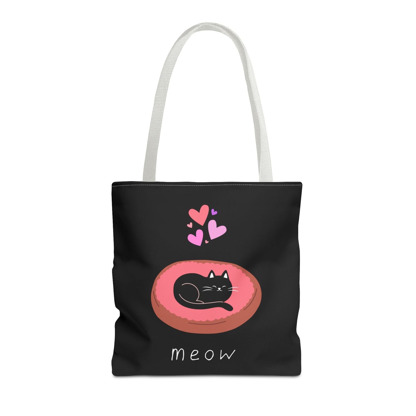 Cute Cat Tote Bag - 'Meow' Design for Cat Lovers