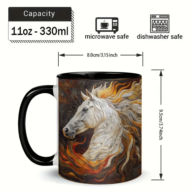 3D Horse Ceramic Coffee Mug (yellow)