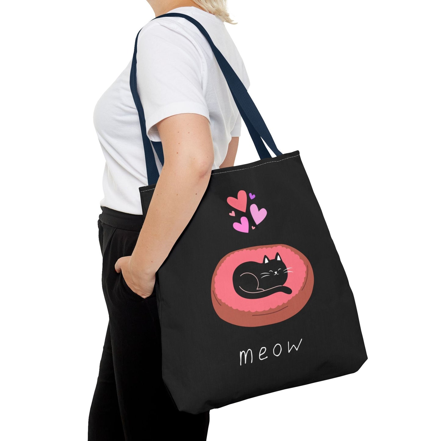 Cute Cat Tote Bag - 'Meow' Design for Cat Lovers