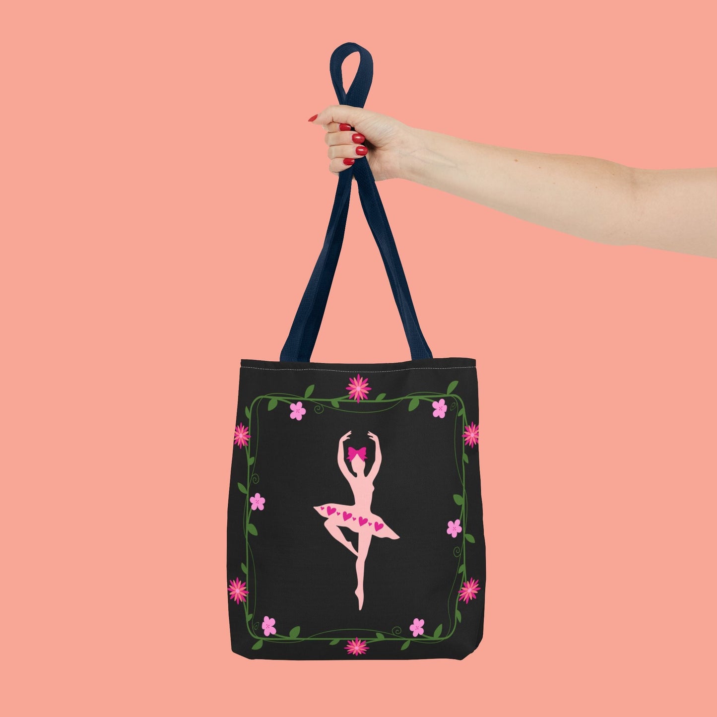 Ballet Dancer Floral Tote Bag - Elegant & Stylish Accessory for Dance Lovers