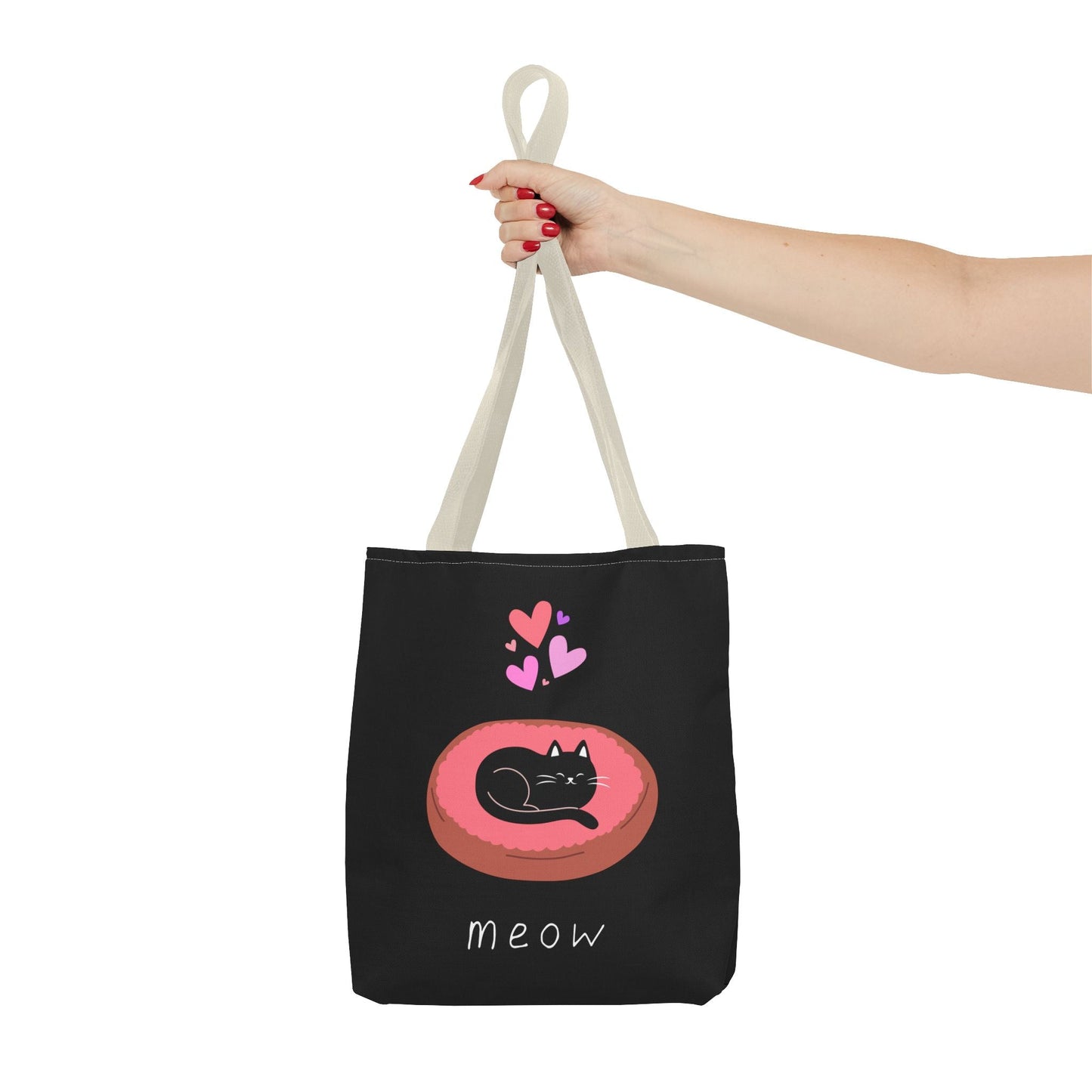 Cute Cat Tote Bag - 'Meow' Design for Cat Lovers