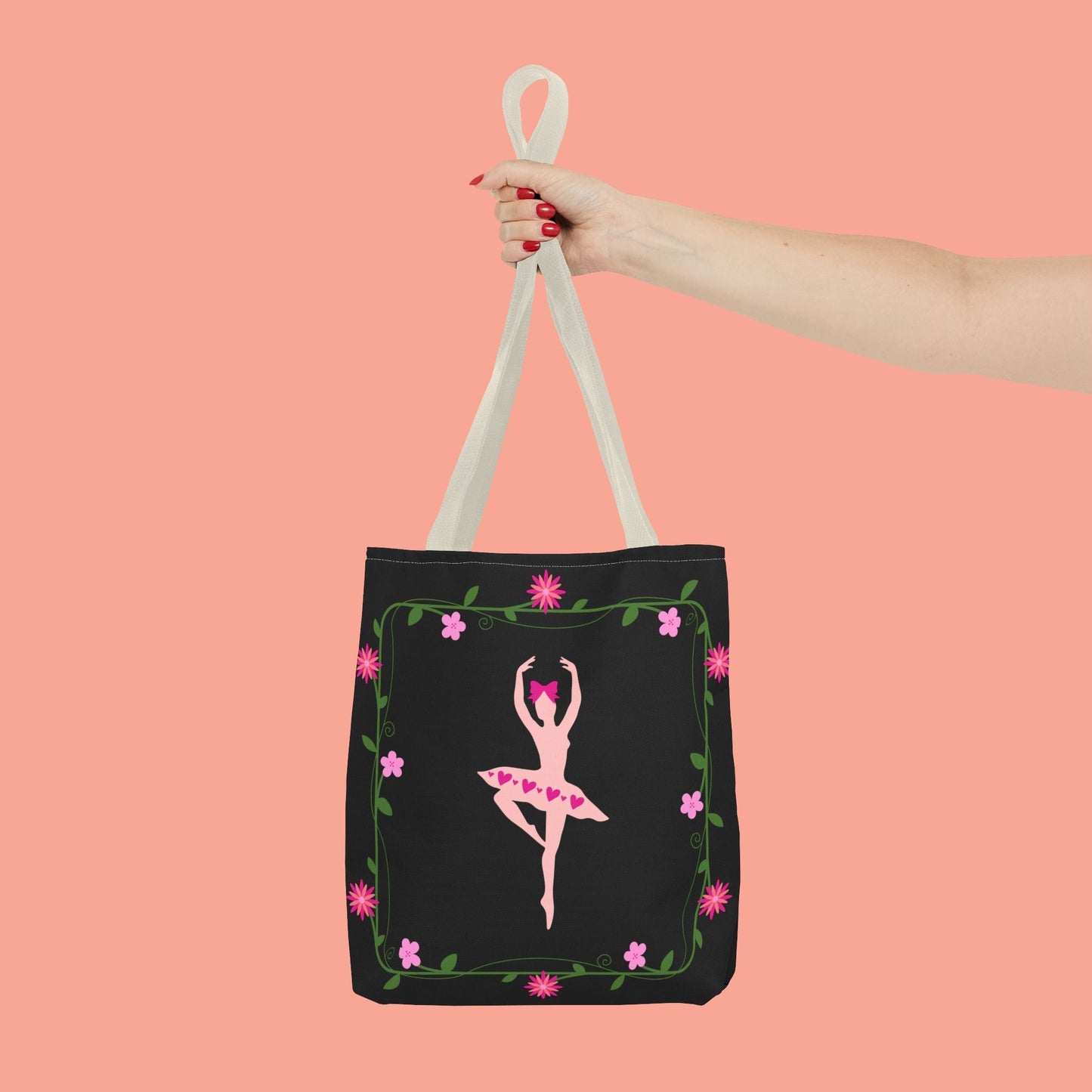 Ballet Dancer Floral Tote Bag - Elegant & Stylish Accessory for Dance Lovers