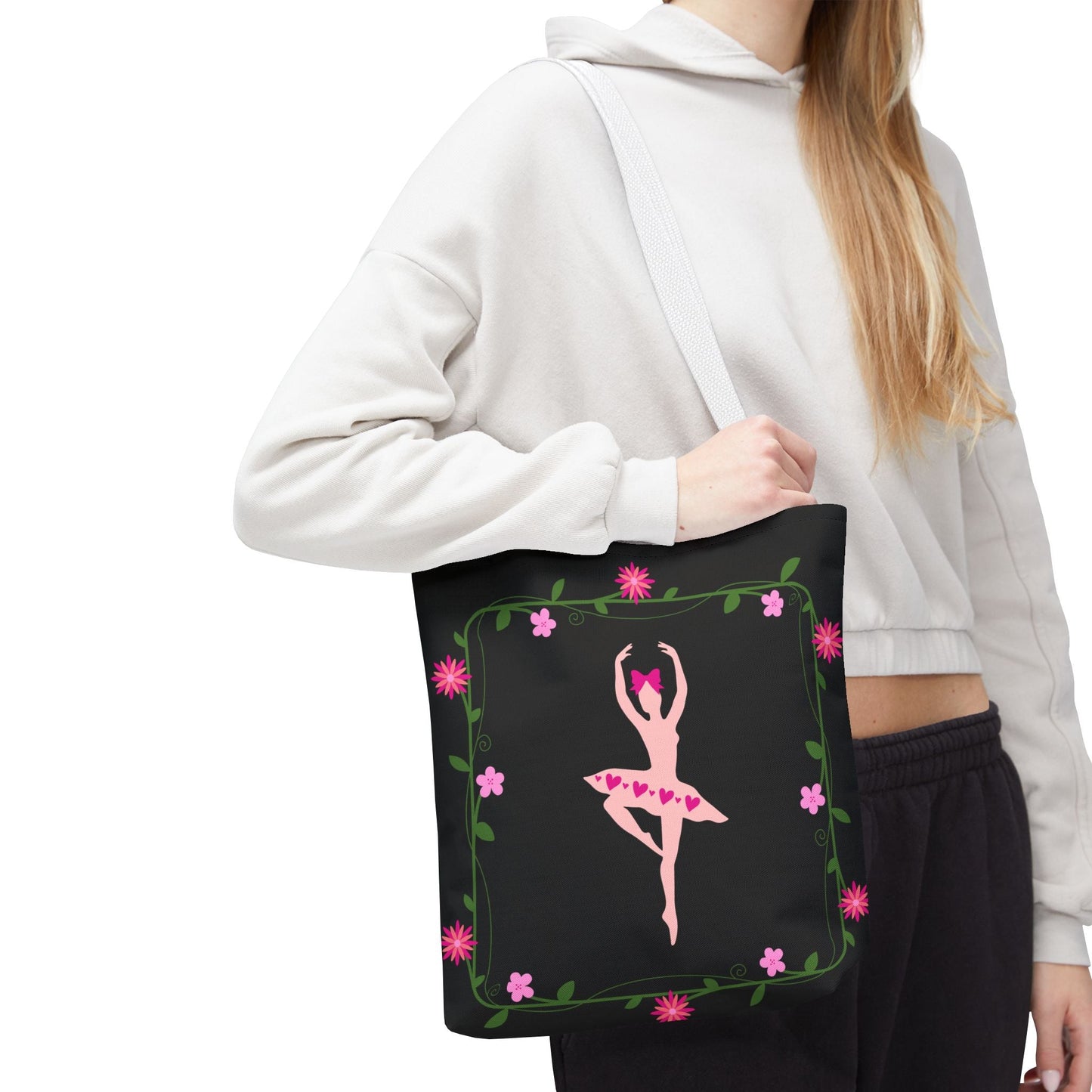Ballet Dancer Floral Tote Bag - Elegant & Stylish Accessory for Dance Lovers