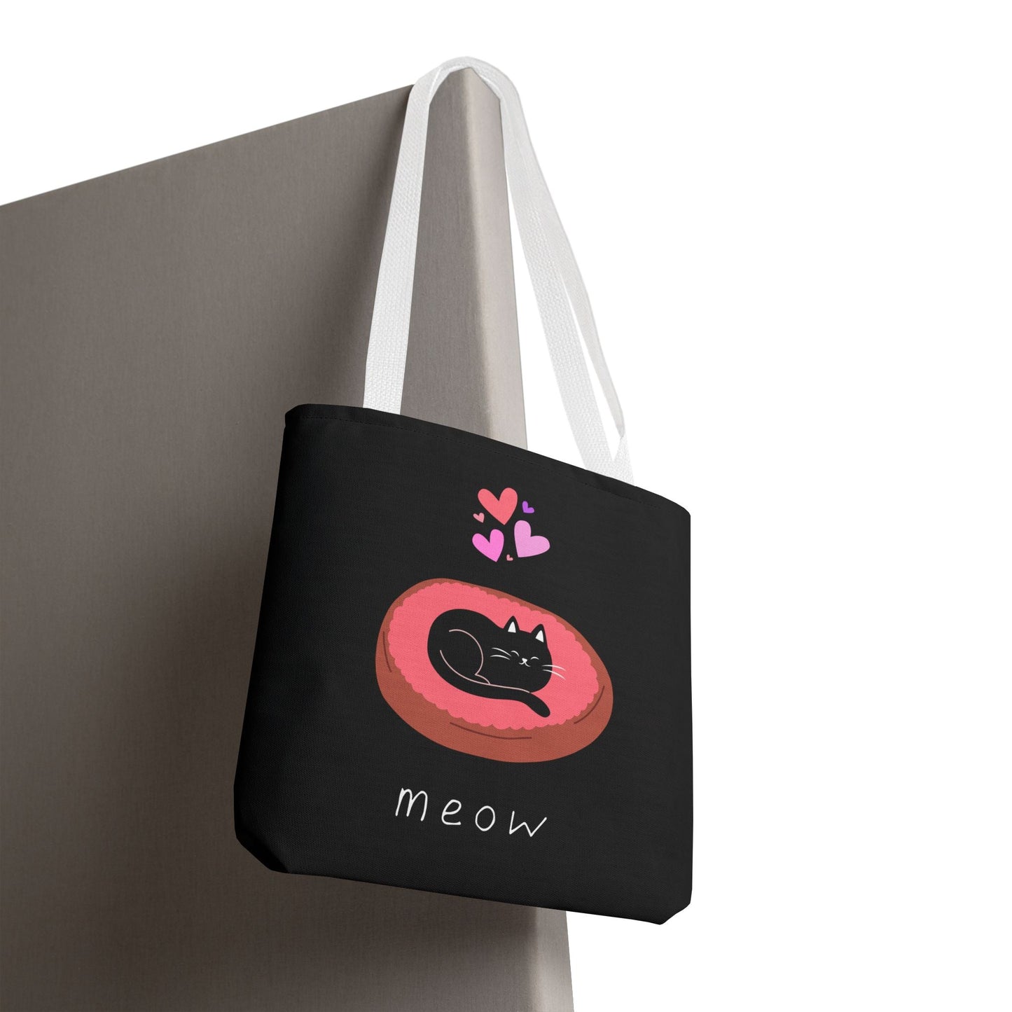 Cute Cat Tote Bag - 'Meow' Design for Cat Lovers