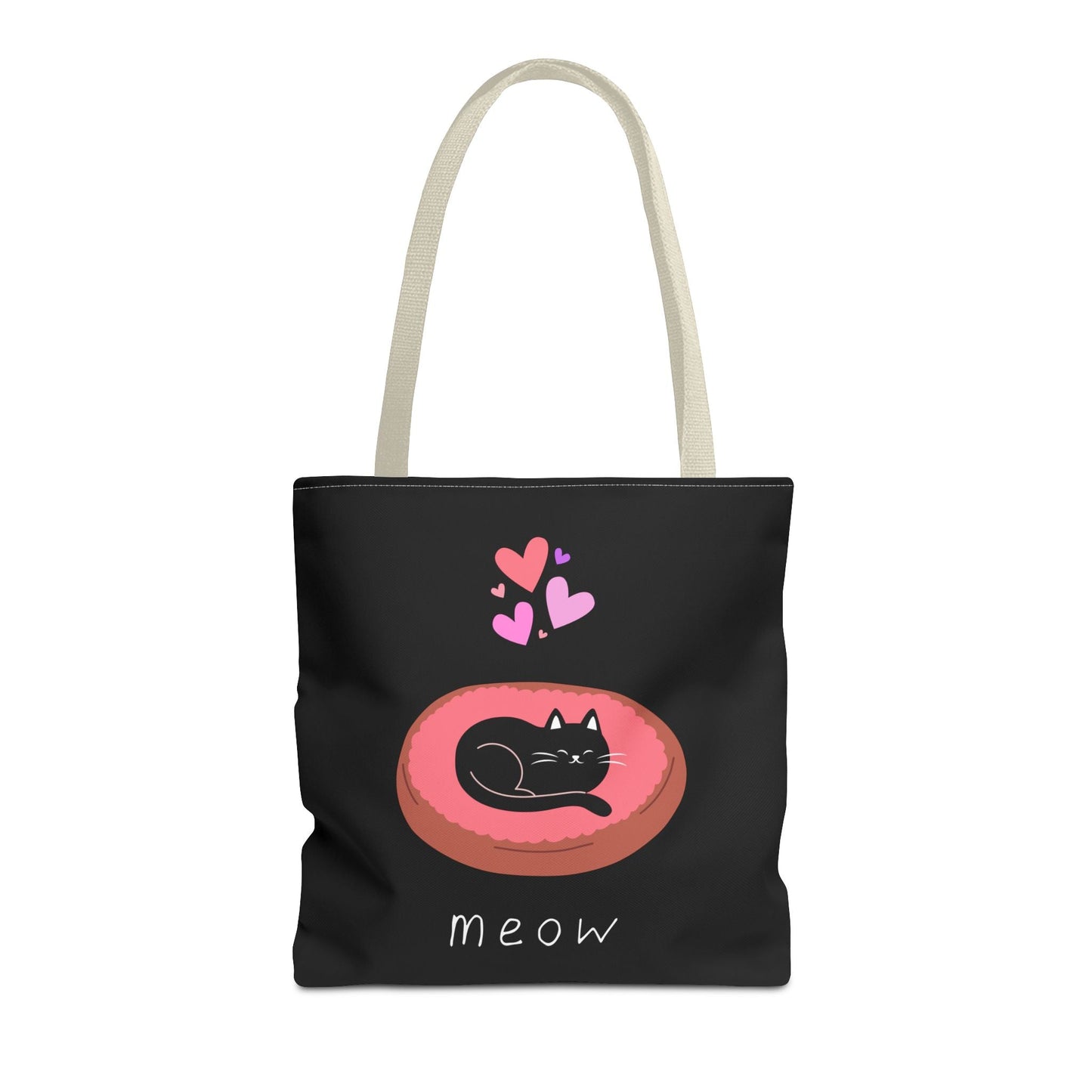 Cute Cat Tote Bag - 'Meow' Design for Cat Lovers