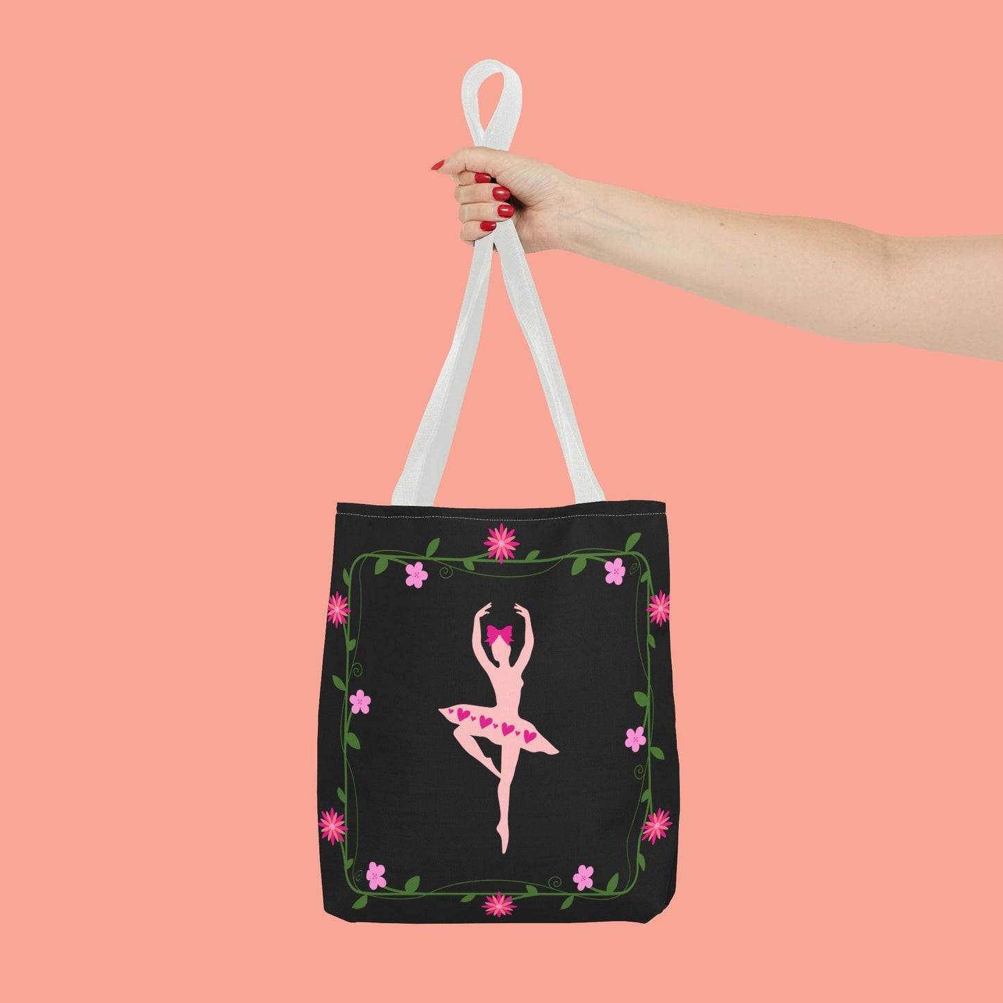Ballet Dancer Floral Tote Bag - Elegant & Stylish Accessory for Dance Lovers