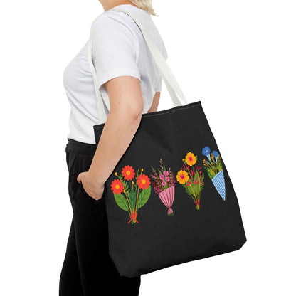 Floral Bouquet Tote Bag - Stylish Reusable Shopping Bag for Everyday Use