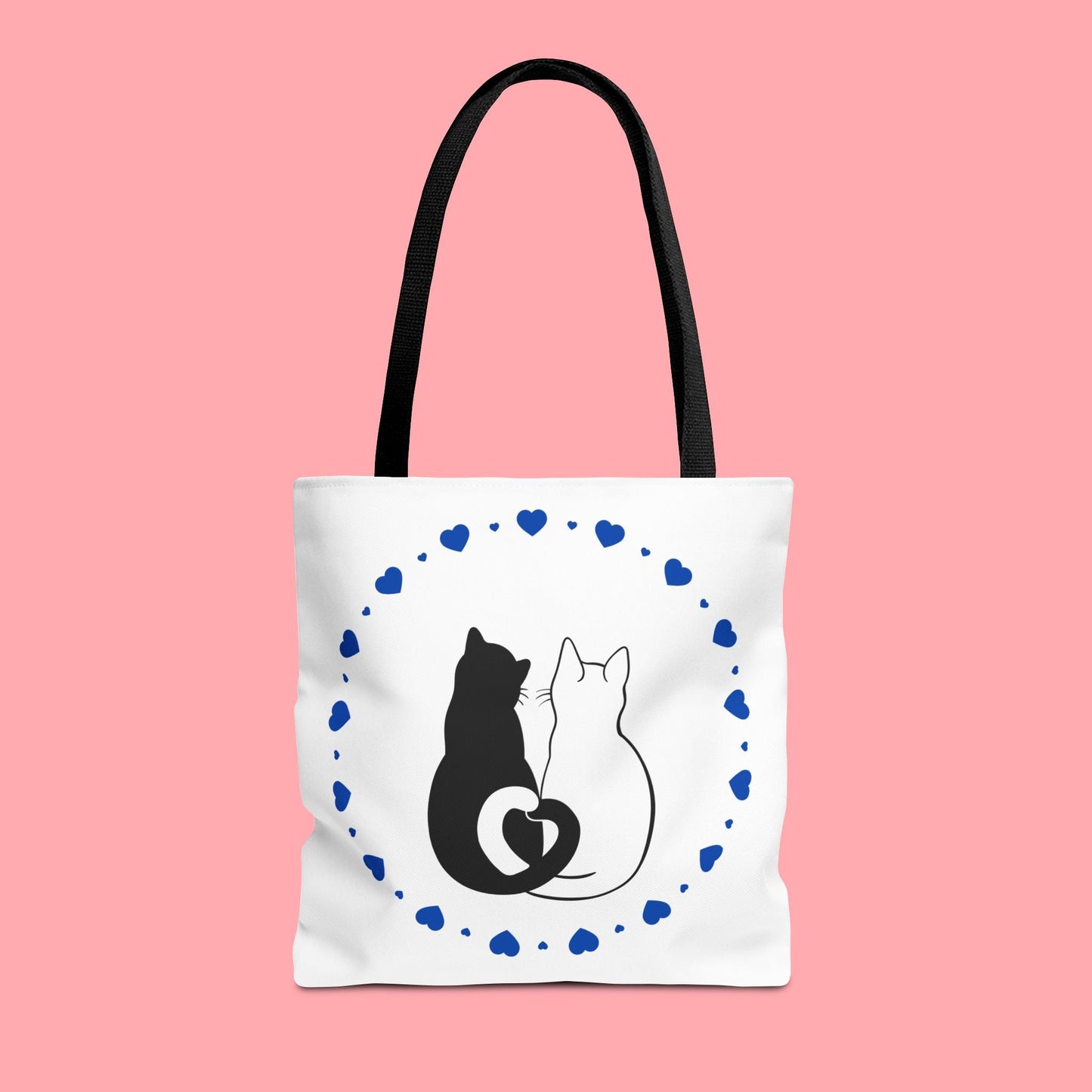 Cute Cat Lovers Tote Bag - Adorable Heart Design for Pet Enthusiasts