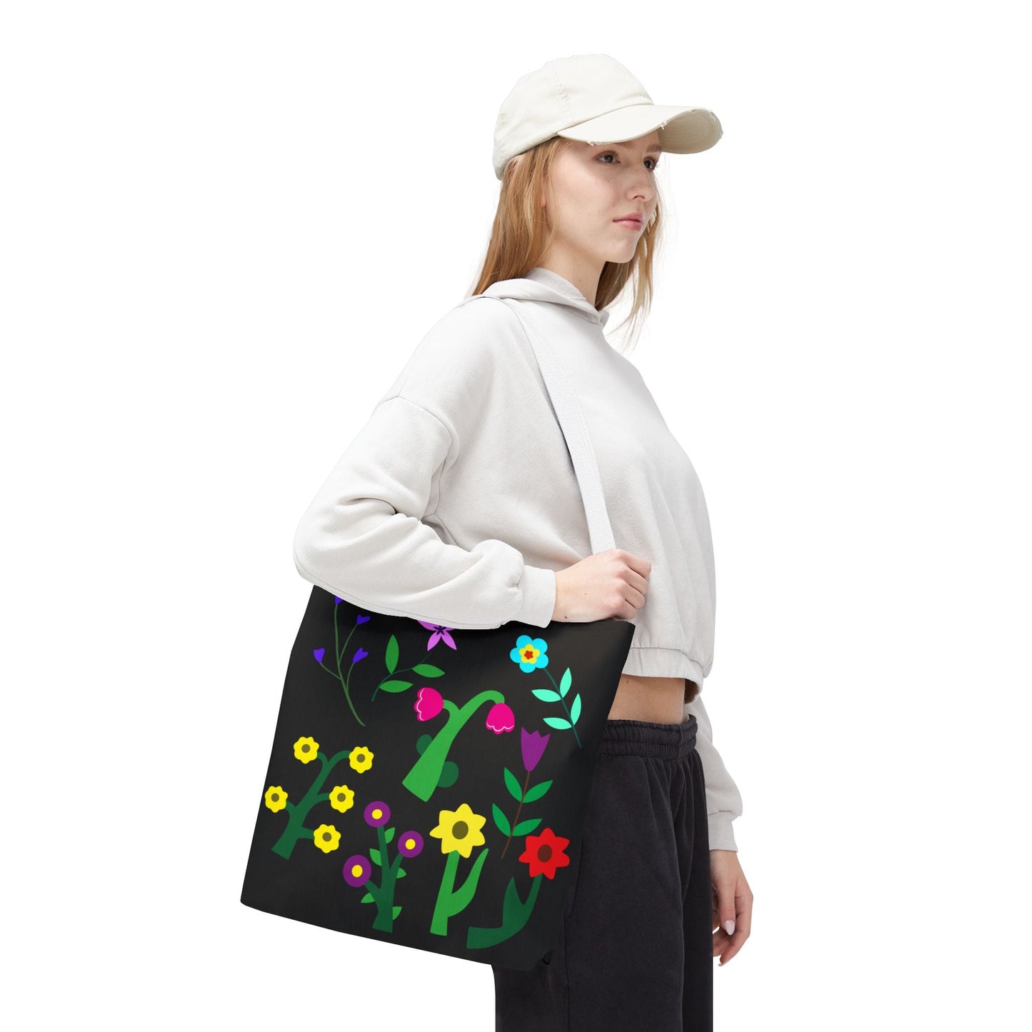 Vibrant Floral Tote Bag - Colorful Blooming Design for Every Occasion