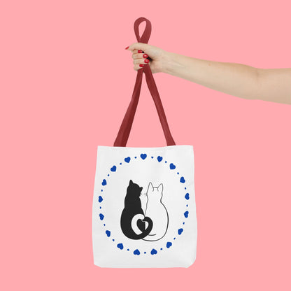 Cute Cat Lovers Tote Bag - Adorable Heart Design for Pet Enthusiasts