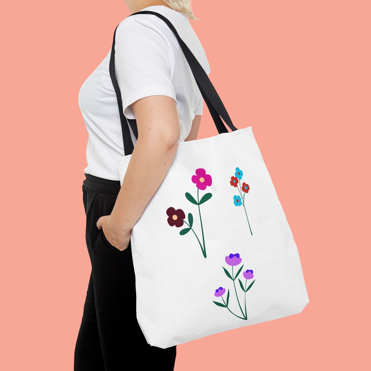 Floral Print Tote Bag - Stylish Eco-Friendly Carryall for Everyday Use