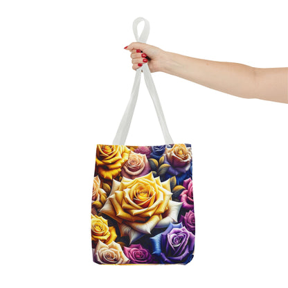 Vibrant Floral Tote Bag - Colorful Rose Design for Garden Lovers