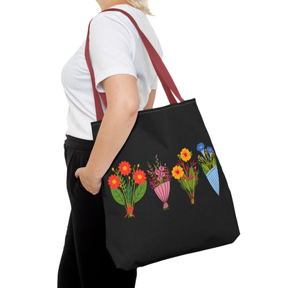 Floral Bouquet Tote Bag - Stylish Reusable Shopping Bag for Everyday Use