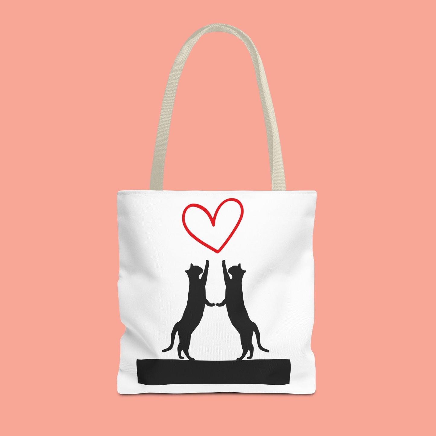 Love Cats Tote Bag - Cute Black Cat Lovers Gift