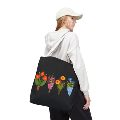 Floral Bouquet Tote Bag - Stylish Reusable Shopping Bag for Everyday Use