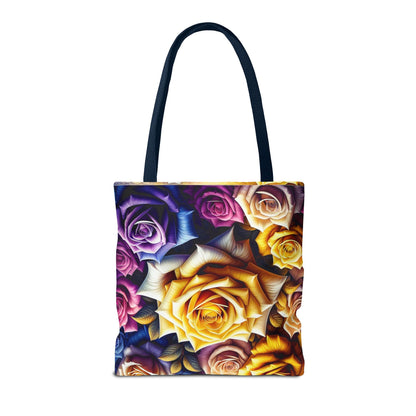 Vibrant Floral Tote Bag - Colorful Rose Design for Garden Lovers