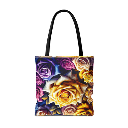 Vibrant Floral Tote Bag - Colorful Rose Design for Garden Lovers