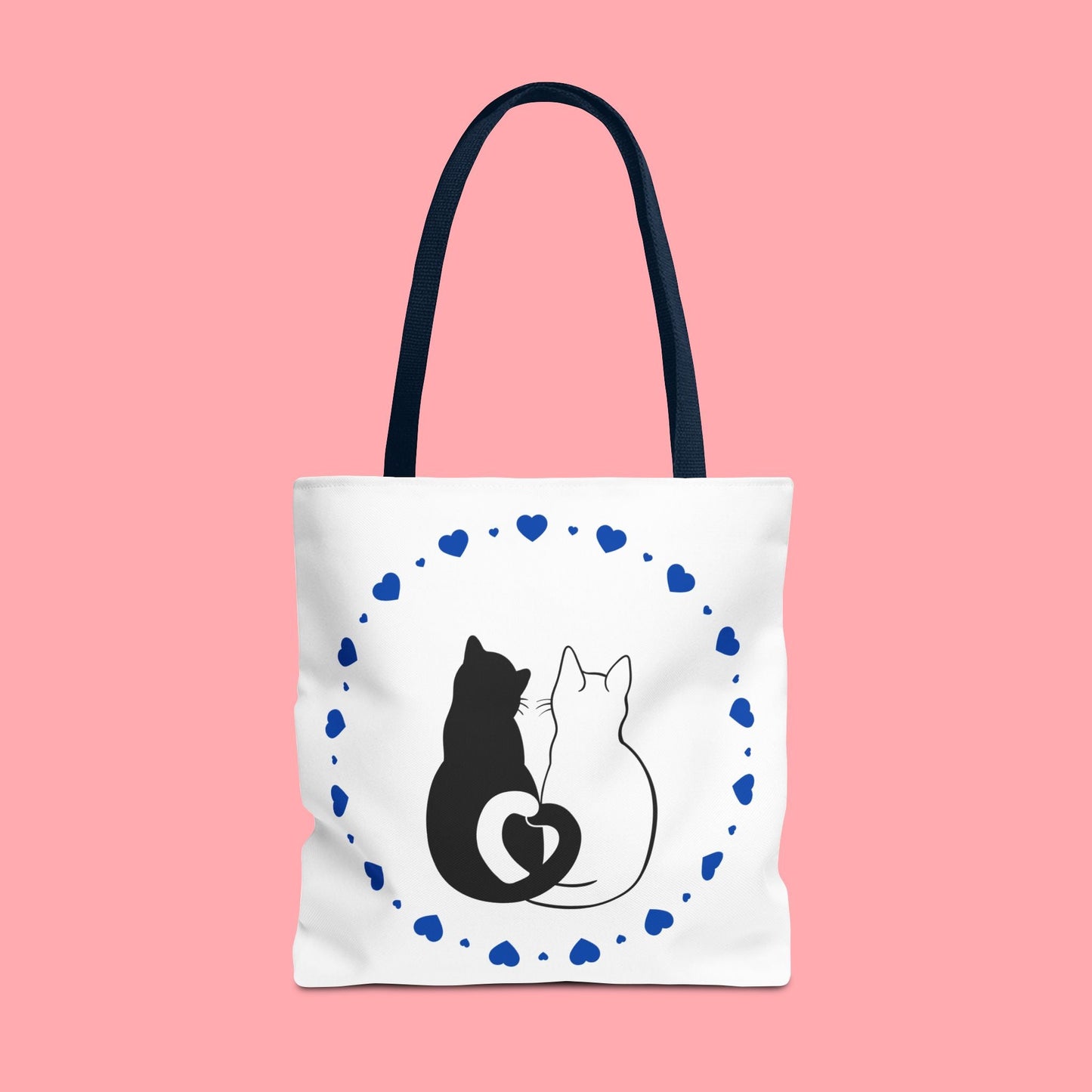Cute Cat Lovers Tote Bag - Adorable Heart Design for Pet Enthusiasts