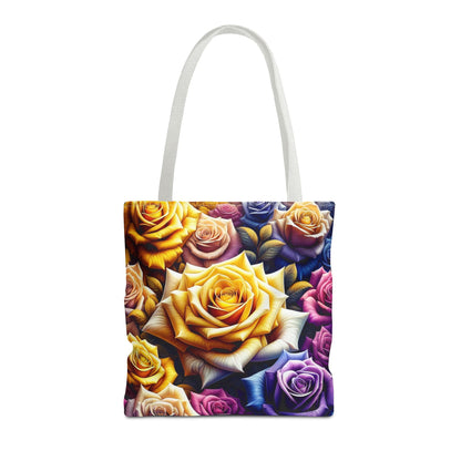 Vibrant Floral Tote Bag - Colorful Rose Design for Garden Lovers