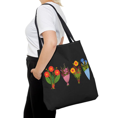 Floral Bouquet Tote Bag - Stylish Reusable Shopping Bag for Everyday Use