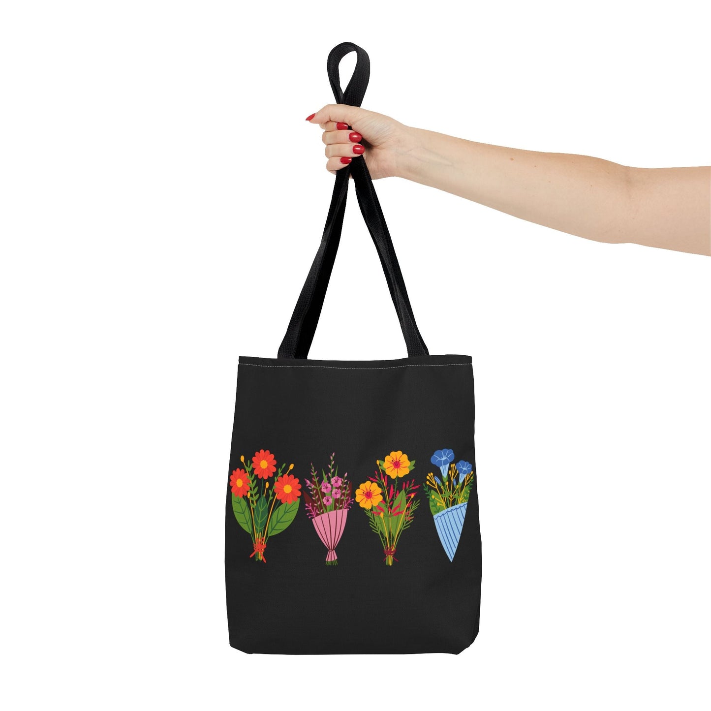 Floral Bouquet Tote Bag - Stylish Reusable Shopping Bag for Everyday Use