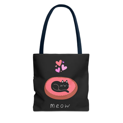 Cute Cat Tote Bag - 'Meow' Design for Cat Lovers