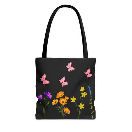 Colorful Floral Butterfly Tote Bag - Perfect for Spring and Summer Outings