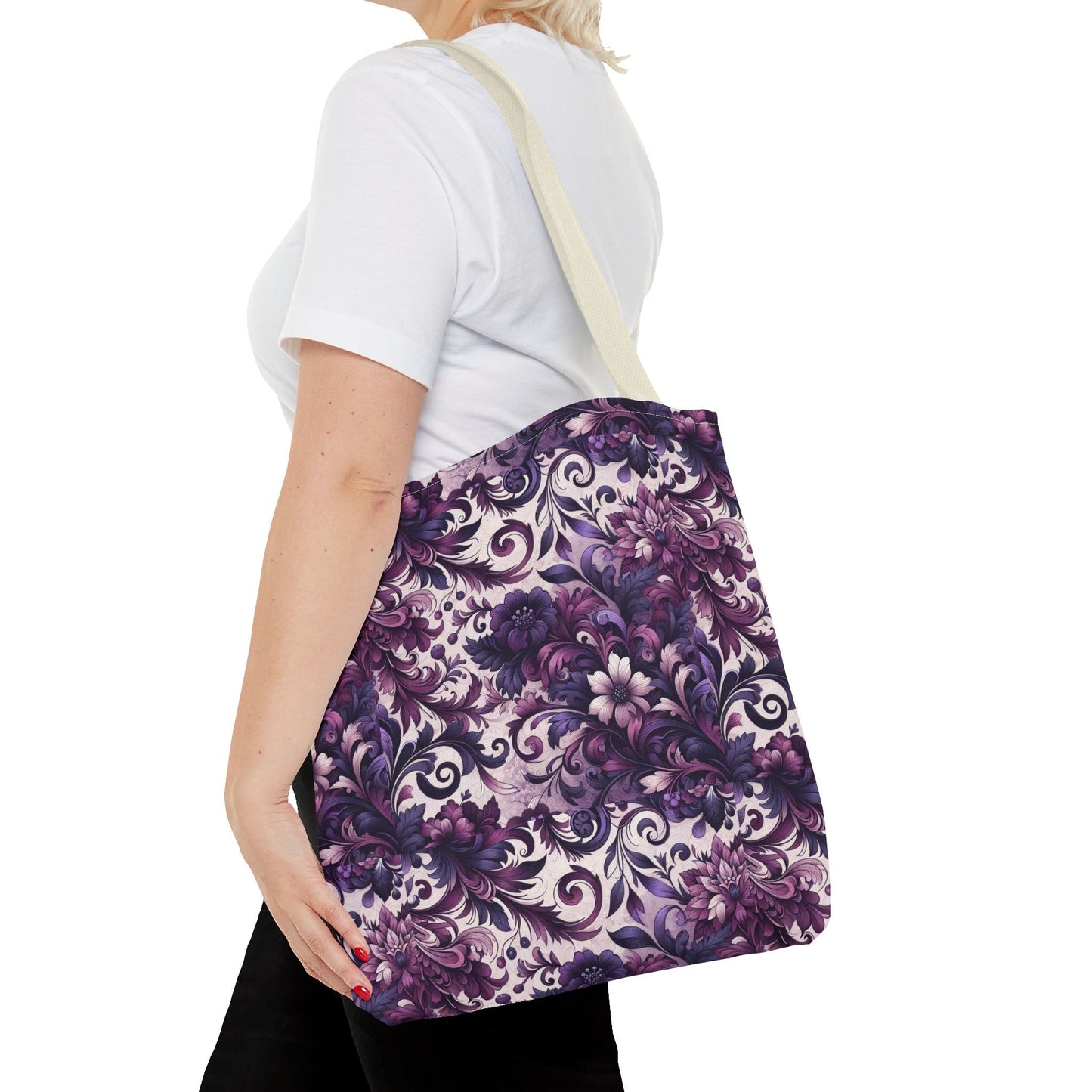 Floral Elegance Tote Bag - Stylish and Versatile Floral Pattern for Everyday Use