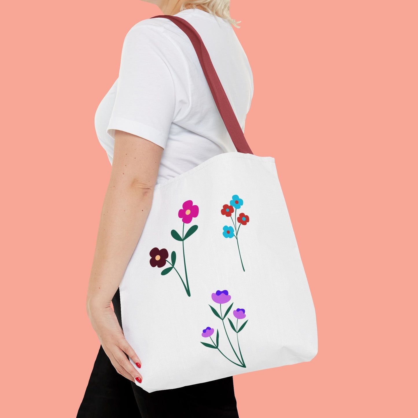 Floral Print Tote Bag - Stylish Eco-Friendly Carryall for Everyday Use