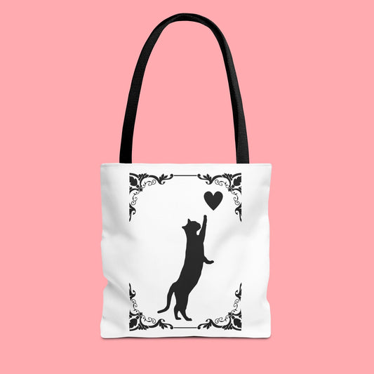 Charming Cat Love Tote Bag - Stylish Eco-Friendly Shopping Bag