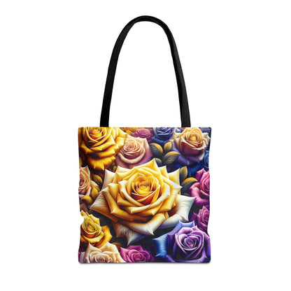 Vibrant Floral Tote Bag - Colorful Rose Design for Garden Lovers