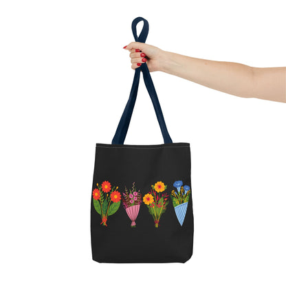 Floral Bouquet Tote Bag - Stylish Reusable Shopping Bag for Everyday Use