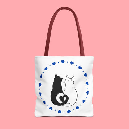 Cute Cat Lovers Tote Bag - Adorable Heart Design for Pet Enthusiasts