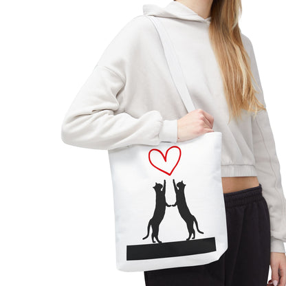 Love Cats Tote Bag - Cute Black Cat Lovers Gift
