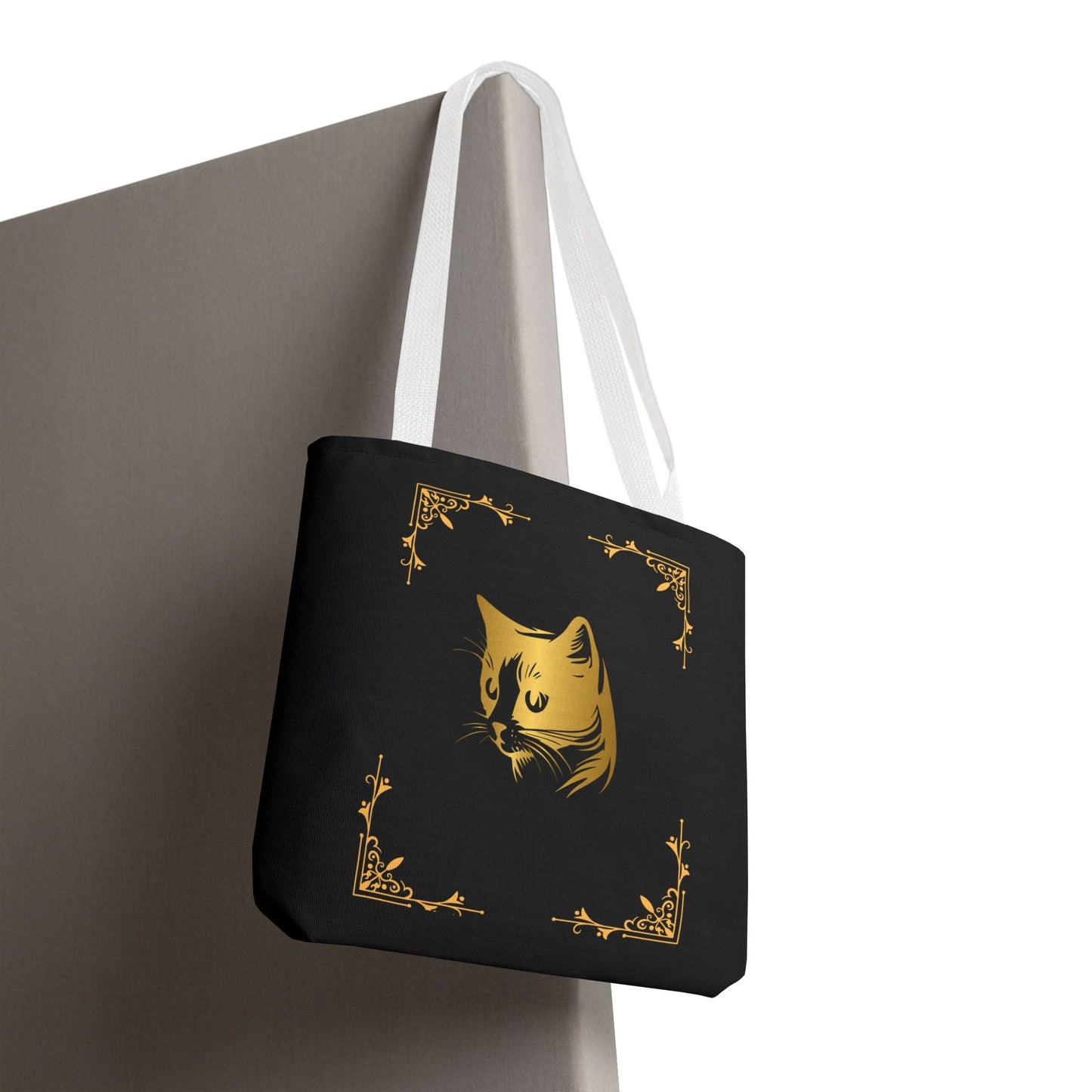 Vintage Cat Tote Bag - Stylish Black Eco-Friendly Carrier for Cat Lovers