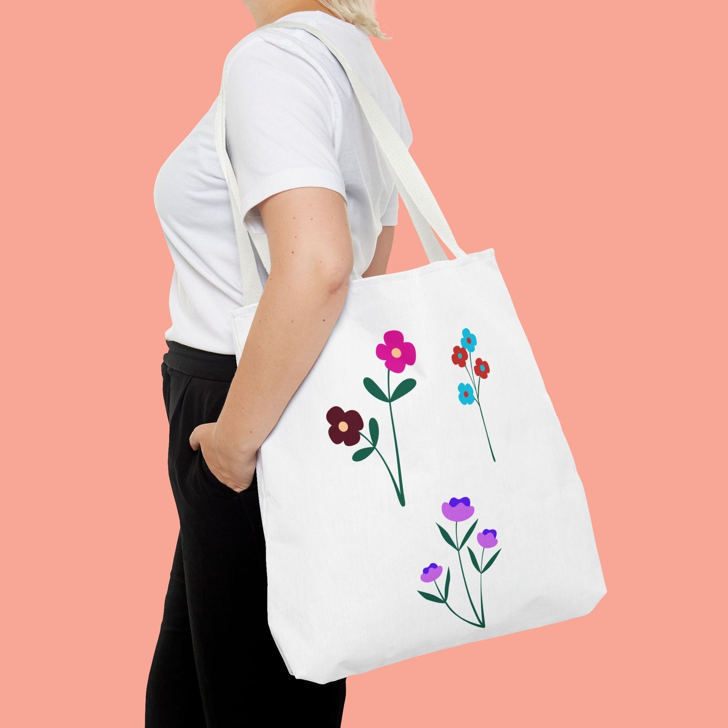 Floral Print Tote Bag - Stylish Eco-Friendly Carryall for Everyday Use