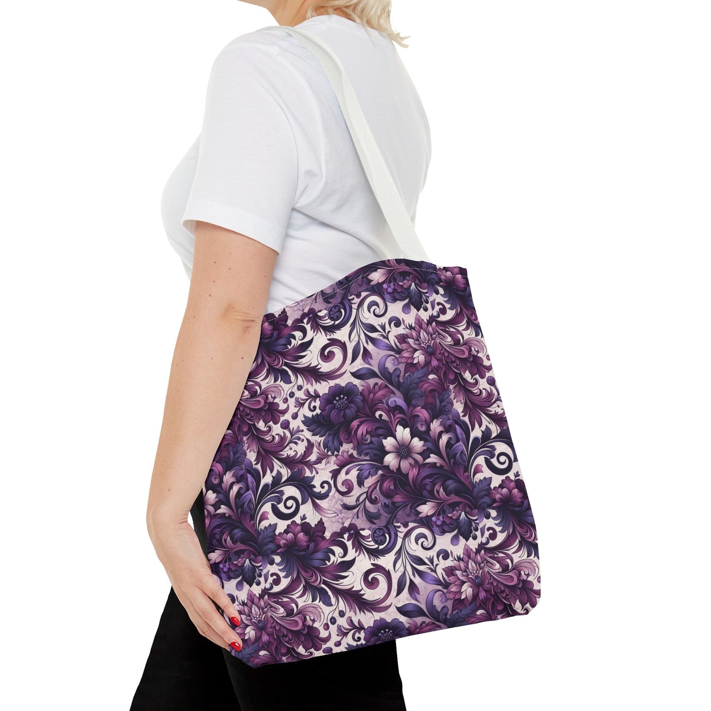 Floral Elegance Tote Bag - Stylish and Versatile Floral Pattern for Everyday Use