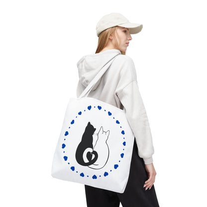 Cute Cat Lovers Tote Bag - Adorable Heart Design for Pet Enthusiasts
