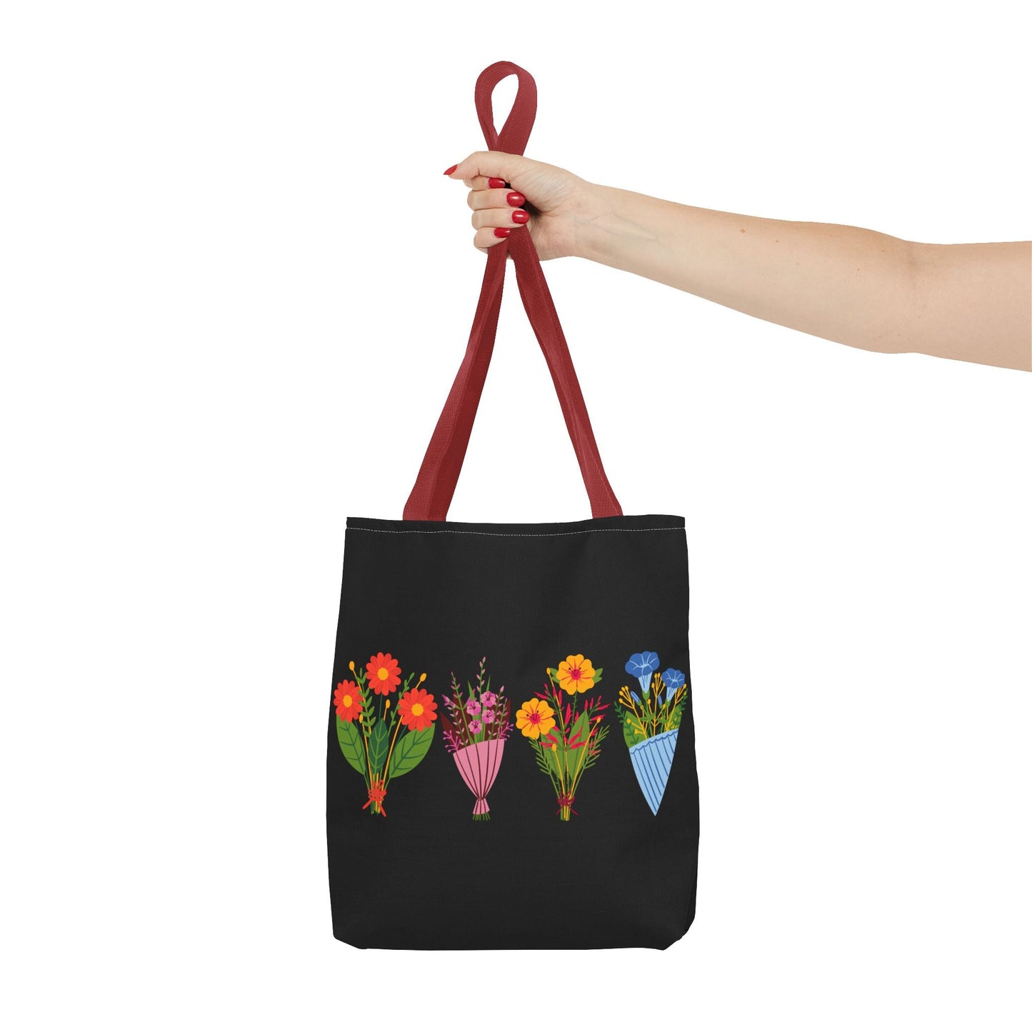 Floral Bouquet Tote Bag - Stylish Reusable Shopping Bag for Everyday Use