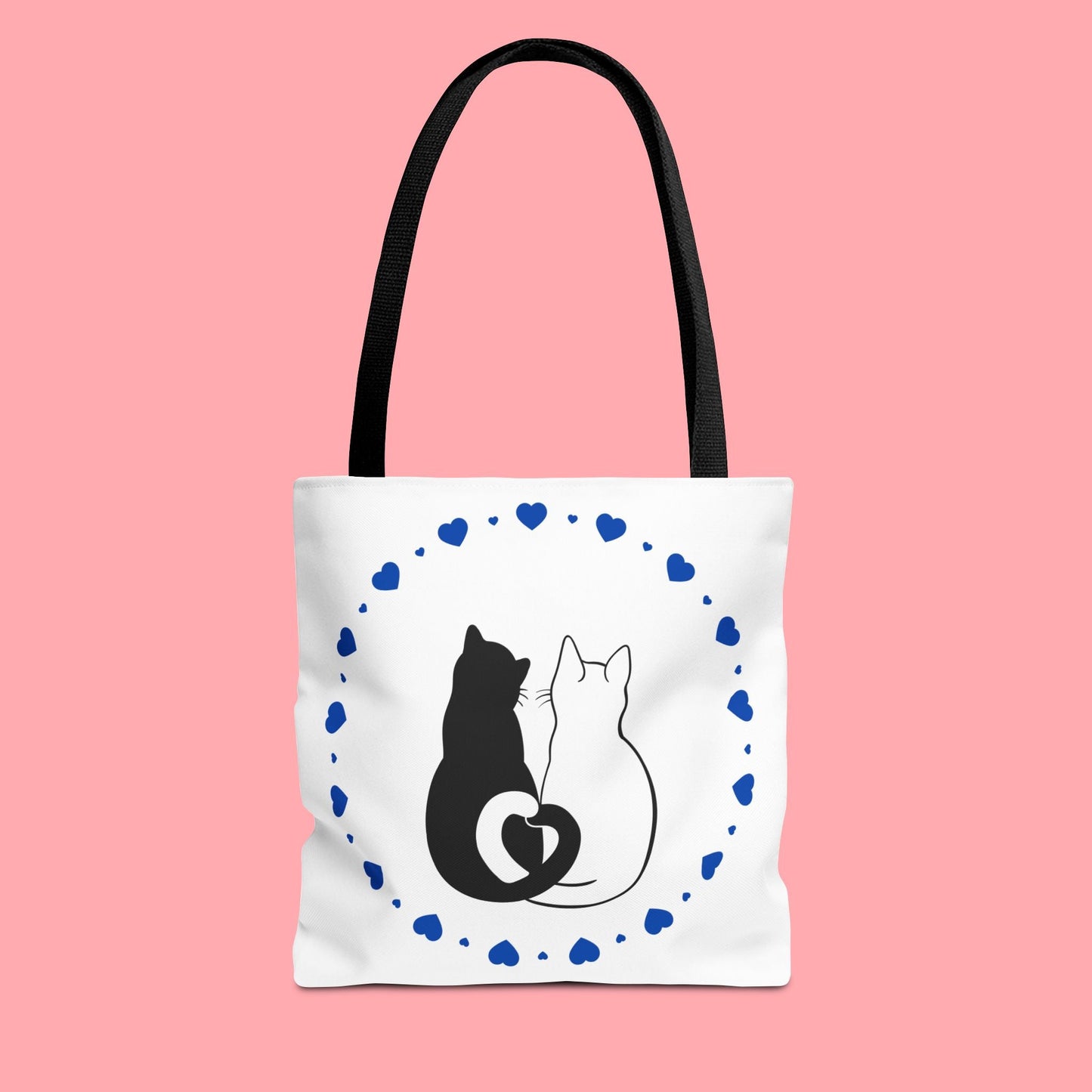 Cute Cat Lovers Tote Bag - Adorable Heart Design for Pet Enthusiasts